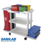 Carro Sanilab de desinfección para limpieza profesional con microfibra y accesorios adaptables