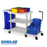 Carro Sanilab de aseo para limpieza profesional con mopas y accesorios