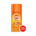 Repelente OFF aerosol brinda protección continua contra mosquitos hasta por 12 horas. Ideal para uso al aire libre.