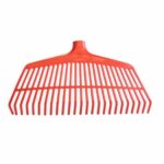 Barre hojas plástico chico color naranja, ideal para jardín y limpieza de exteriores. Compatible con cabos a rosca.