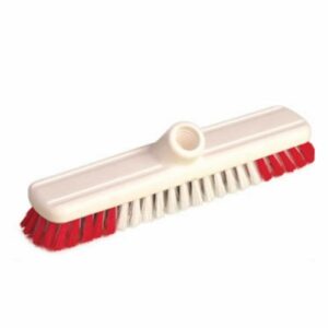 Cepillo de piso grande de 30 cm con cerdas de PVC y rosca inclinada, ideal para fregar y limpiar todo tipo de superficies.