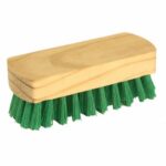 Cepillo de mano con base de madera y cerdas de PVC rectas para limpieza multiuso