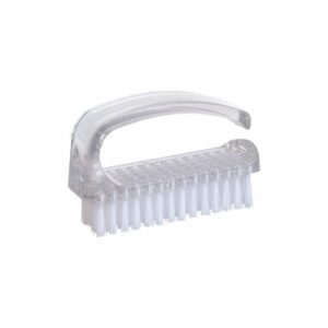 Cepillo para uñas chico con mango ergonómico transparente y cerdas firmes