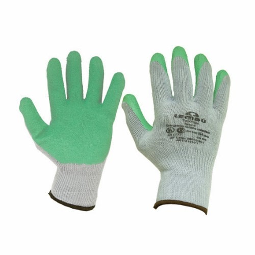 Guante Texten industrial con baño de látex micro corrugado y tejido de algodón, ideal para protección mecánica y química.