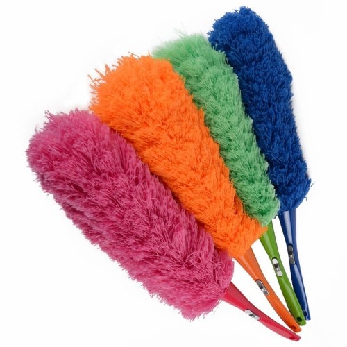 Plumero de microfibra atrapa polvo con mango liviano y orificio para colgar