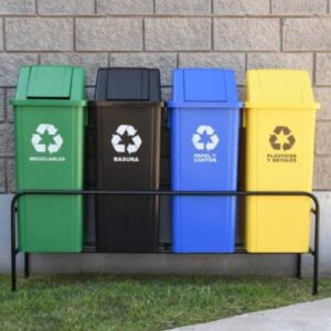 tachos de basura por colores + inscripciones