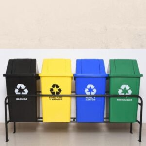 tachos de basura por colores + inscripciones