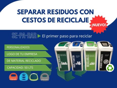 tachos de diferentes colores para fomentar el reciclaje