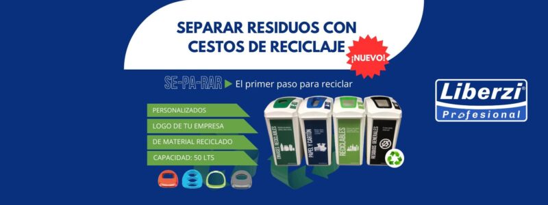 tachos de diferentes colores para fomentar el reciclaje