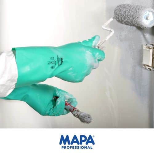 guantes para protección química verdes