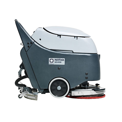 LUSTRADORA DE PISOS A BATERIA gris y blanco