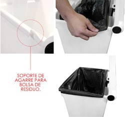 Cesto Step Pro 30lts con pedal y tapa hermética. Ideal para higiene en oficinas, hospitales, industrias y hogares.