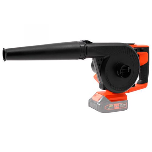 Soplador aspiradora a batería recargable Flex One con empuñadura Soft Grip y batería Ion-Litio de 18V.