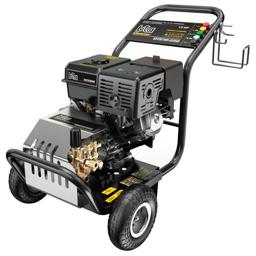 Hidrolavadora a explosión 13 HP DTE18-250 con motor BTA 389cc, bomba de pistón de bronce y lanza profesional de alta presión.