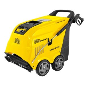 Hidrolavadora de agua caliente industrial NPK-1215M de 4 HP y 150 bar con caldera a gasoil y bomba de pistón cerámico.