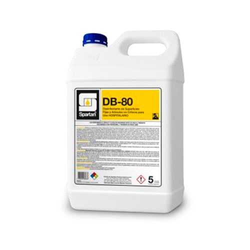 Desinfectante DB-80 a base de Biguanida Polimérica para superficies fijas y artículos no críticos.