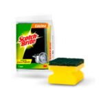 Esponja salvauña uso diario Scotch-Brite® con canaleta protectora para limpieza segura de utensilios.