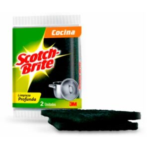 Fibra uso diario Scotch-Brite para limpieza profunda de utensilios, pack de 2 unidades.