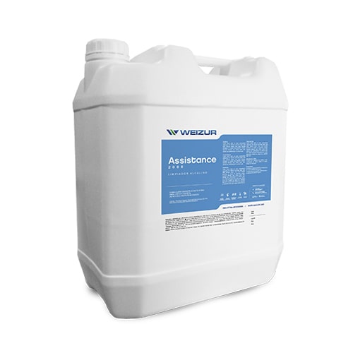 Assistance 2000 limpiador alcalino concentrado para equipos, circuitos CIP y superficies inertes de plantas procesadoras de alimentos.