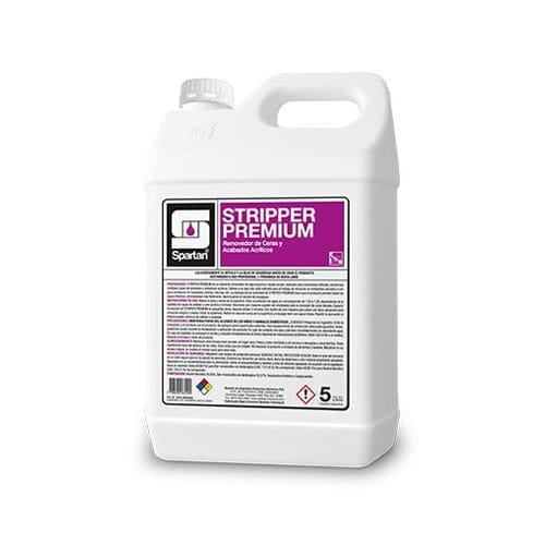 Removedor de ceras para pisos con múltiples capas de acabado acrílico.