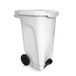 Recipiente a pedal 140L Vittex con ruedas para gestión higiénica y traslado de residuos.