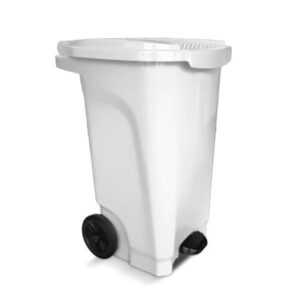 Recipiente a pedal 140L Vittex con ruedas para gestión higiénica y traslado de residuos.