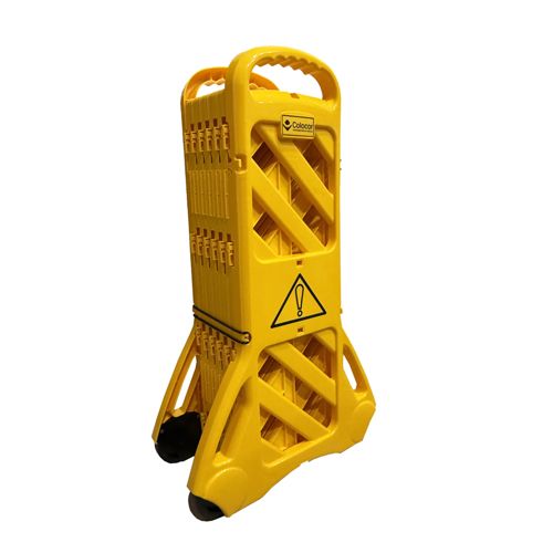 Valla plegable 330 cm de polipropileno con ruedas para delimitar áreas de trabajo