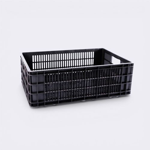 Canasto plástico apilable reforzado Canasto plástico apilable reforzado de 38 litros para almacenamiento y transporte de mercadería